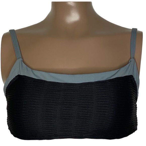 Rod Beattie BLEU Ribbed Colorblock Adjustable Strap Padded Bikini Swim Top - Picture 2 of 5